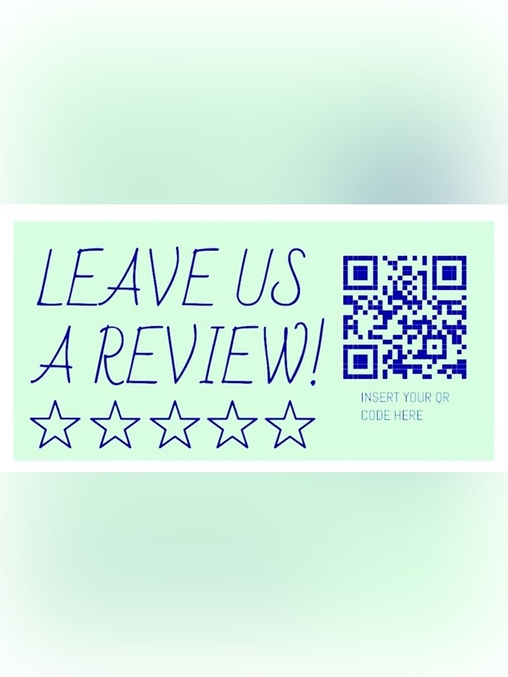 50 CUSTOM STICKERS - 2.25” x 1.25” - “LEAVE US A REVIEW” - PERSONALIZED W/ QR